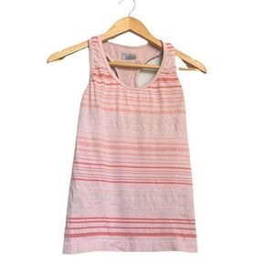 Athleta Rev Up Built-In Bra Seamless Workout Tank Pink Stripe XS
